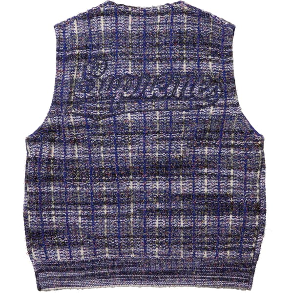 Supreme Speckled Zip Up Sweater Vest - Blue (front)