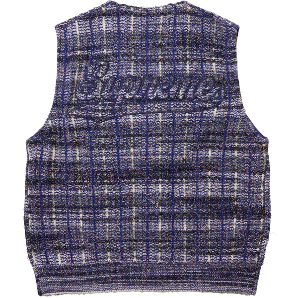 Supreme Speckled Zip Up Sweater Vest - Blue (front)