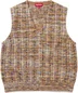 Supreme Speckled Zip Up Sweater Vest - Tan (front)