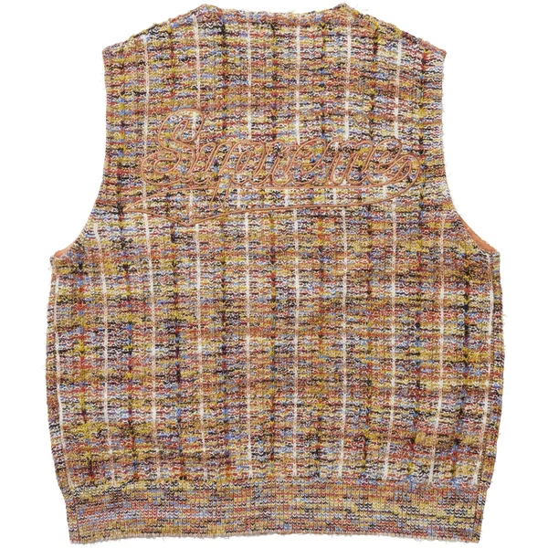 Supreme Speckled Zip Up Sweater Vest - Tan (front)