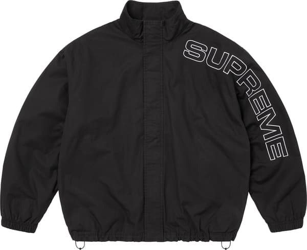 Supreme Spellout Embroidered Ripstop Track Jacket - Black (front)