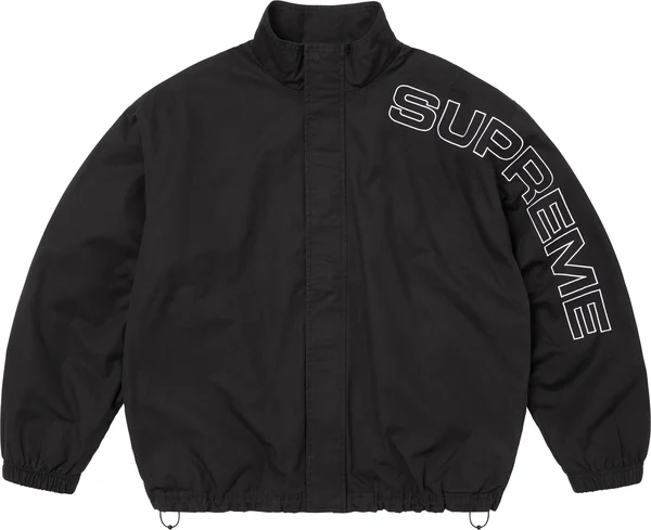 Supreme Spellout Embroidered Ripstop Track Jacket - Black (front)