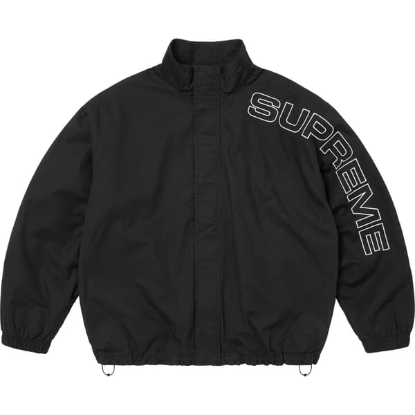 Supreme Spellout Embroidered Ripstop Track Jacket - Black (front)