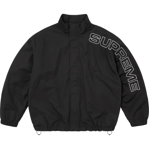 Supreme Spellout Embroidered Ripstop Track Jacket - Black (front)