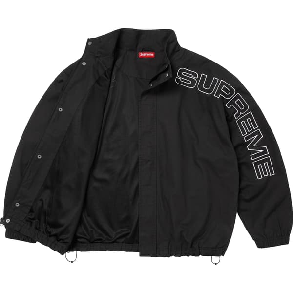 Supreme Spellout Embroidered Ripstop Track Jacket - Black (front)