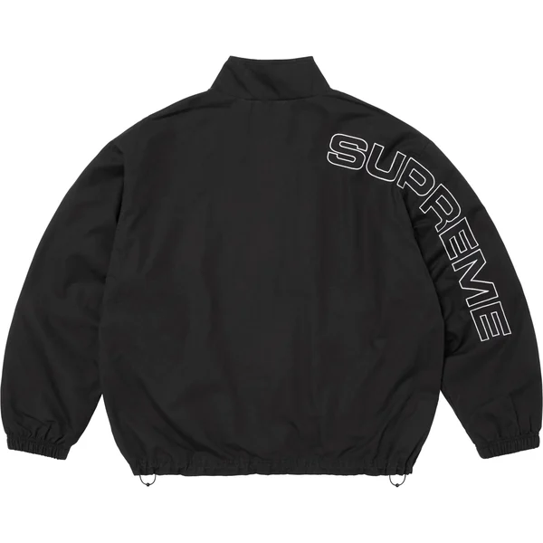 Supreme Spellout Embroidered Ripstop Track Jacket - Black (front)