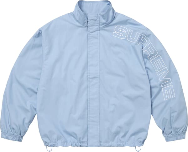 Supreme Spellout Embroidered Ripstop Track Jacket - Light Blue (front)