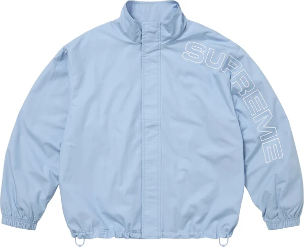 Supreme Spellout Embroidered Ripstop Track Jacket - Light Blue (front)