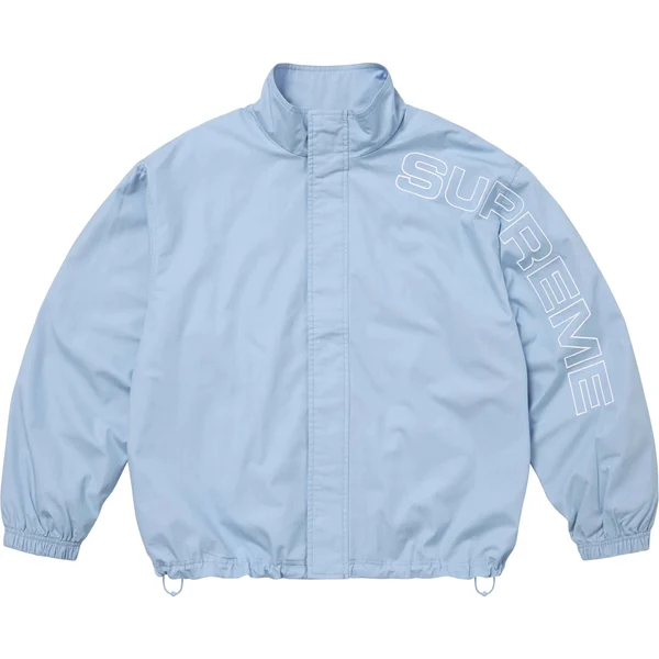 Supreme Spellout Embroidered Ripstop Track Jacket - Light Blue (front)