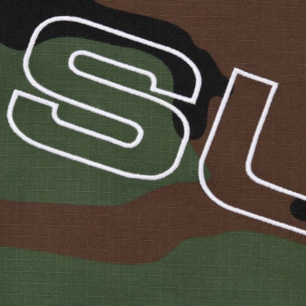 Supreme Spellout Embroidered Ripstop Track Jacket - Woodland Camo (front)