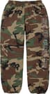 Supreme Spellout Embroidered Ripstop Track Pant - Woodland Camo (front)
