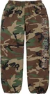 Supreme Spellout Embroidered Ripstop Track Pant - Woodland Camo (front)