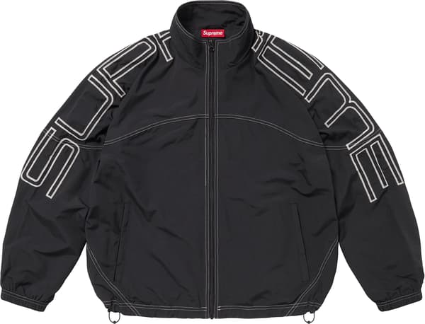 Supreme Spellout Embroidered Track Jacket - Black (front)
