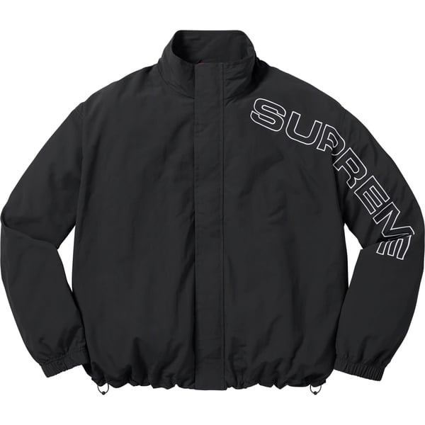 Supreme Spellout Embroidered Track Jacket - Black (front)