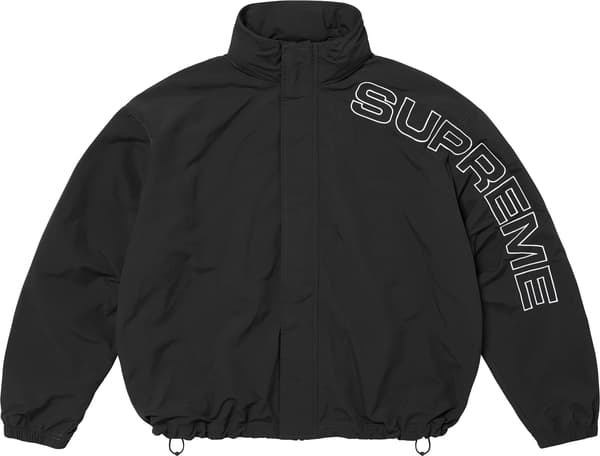 Supreme Spellout Embroidered Track Jacket - Black (front)