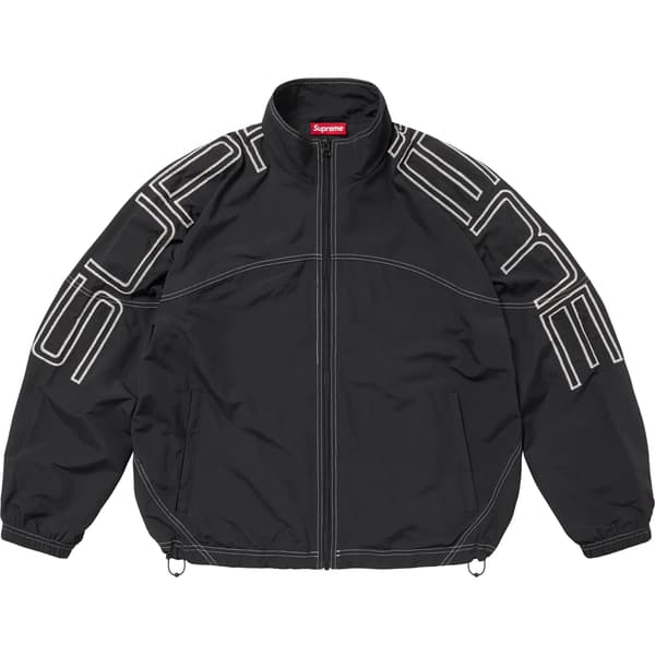 Supreme Spellout Embroidered Track Jacket - Black (front)