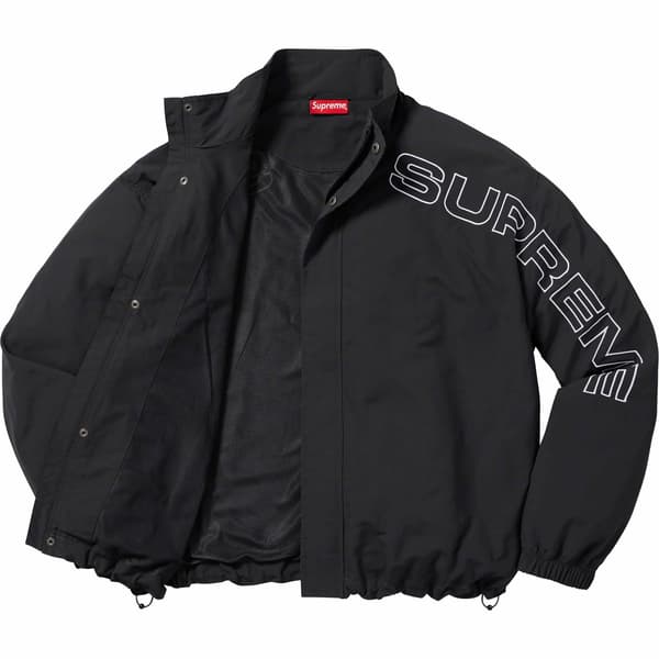 Supreme Spellout Embroidered Track Jacket - Black (front)