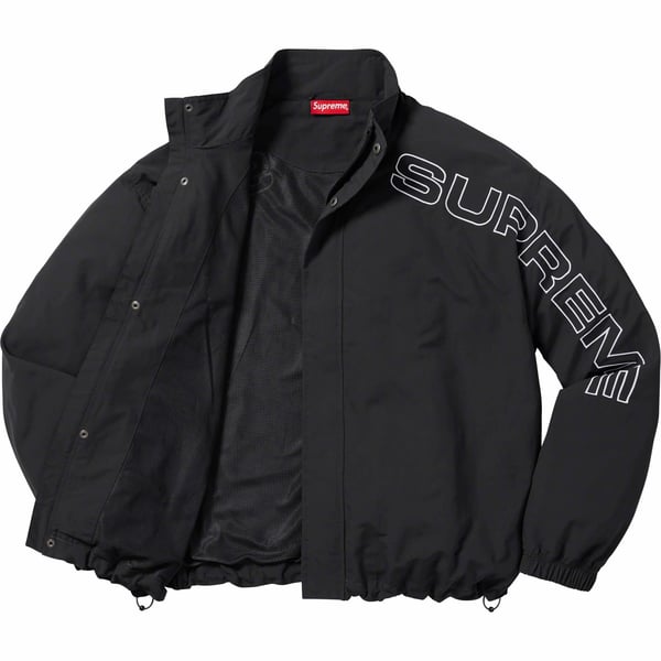 Supreme Spellout Embroidered Track Jacket - Black (front)
