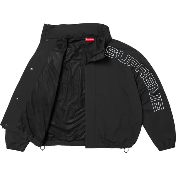 Supreme Spellout Embroidered Track Jacket - Black (front)