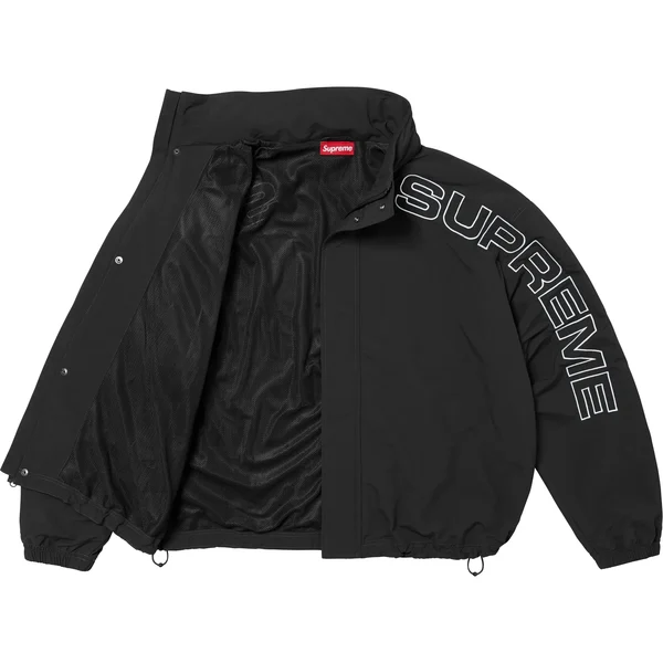 Supreme Spellout Embroidered Track Jacket - Black (front)