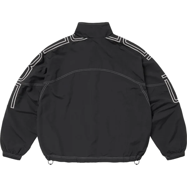 Supreme Spellout Embroidered Track Jacket - Black (front)