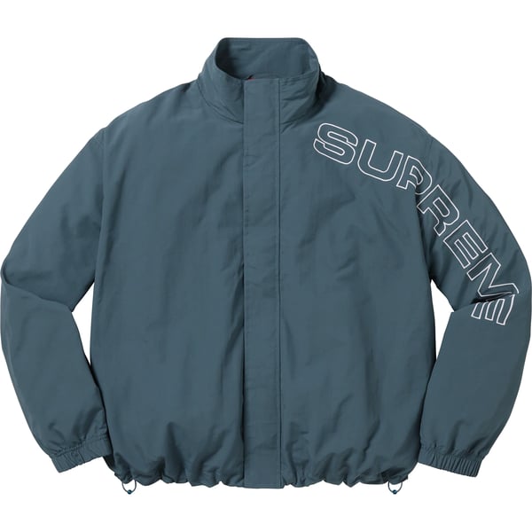 Supreme Spellout Embroidered Track Jacket - Dark Blue (front)