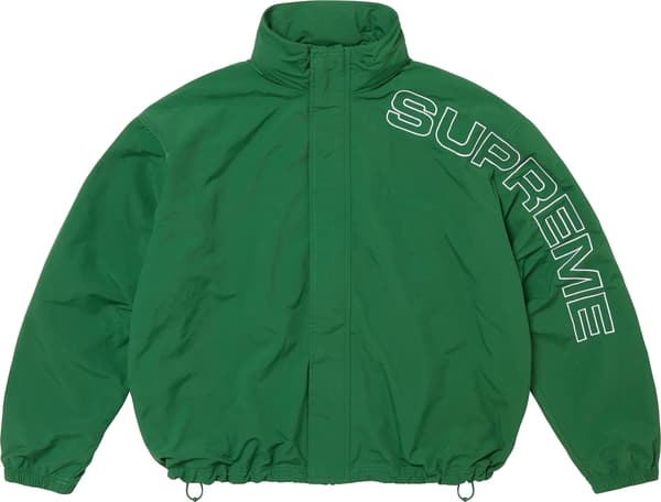 Supreme Spellout Embroidered Track Jacket - Dark Green (front)