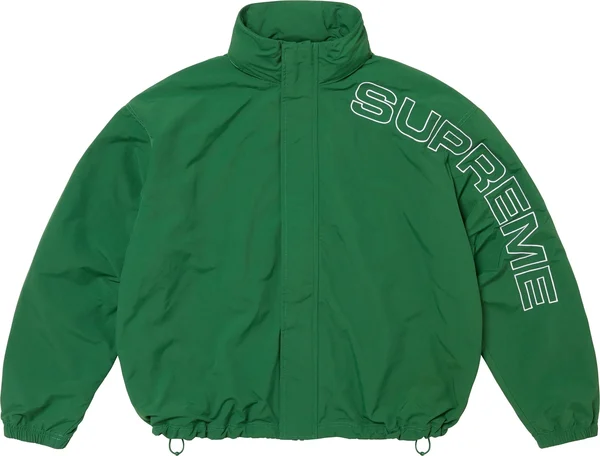Supreme Spellout Embroidered Track Jacket - Dark Green (front)