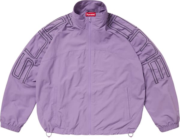 Supreme Spellout Embroidered Track Jacket - Dusty Purple (front)