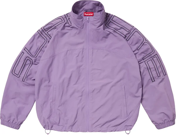 Supreme Spellout Embroidered Track Jacket - Dusty Purple (front)