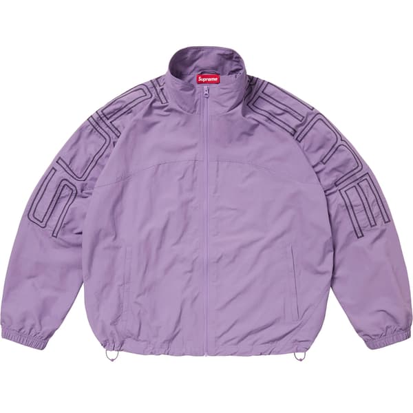 Supreme Spellout Embroidered Track Jacket - Dusty Purple (front)
