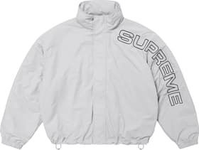 Supreme Spellout Embroidered Track Jacket Grey