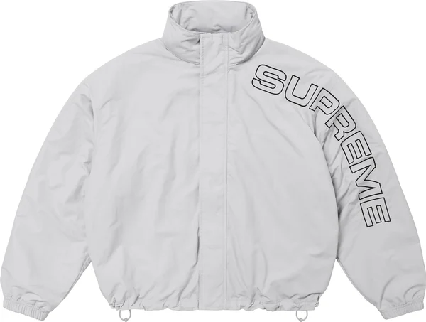 Supreme Spellout Embroidered Track Jacket - Grey (front)