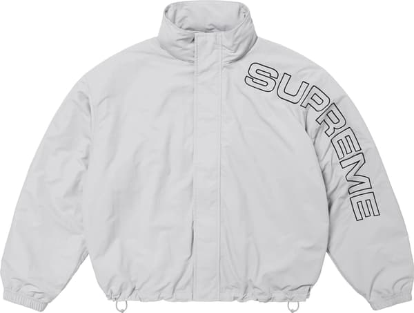 Supreme Spellout Embroidered Track Jacket - Grey (front)