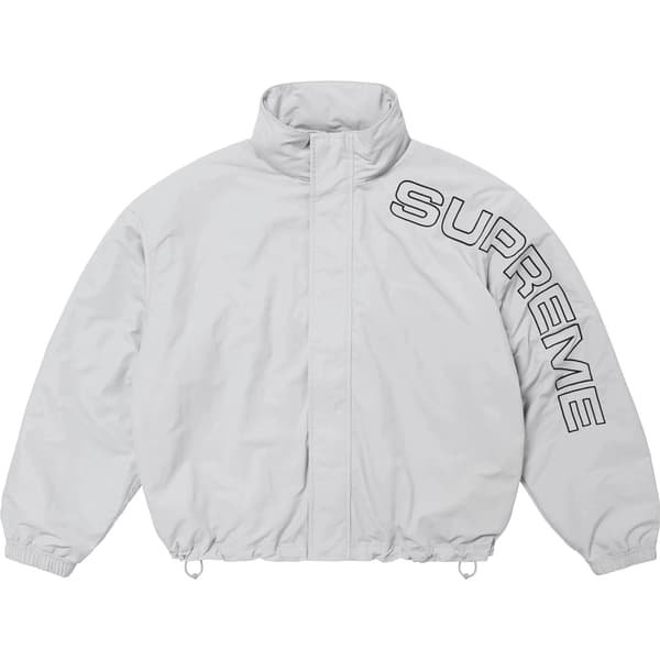 Supreme Spellout Embroidered Track Jacket - Grey (front)