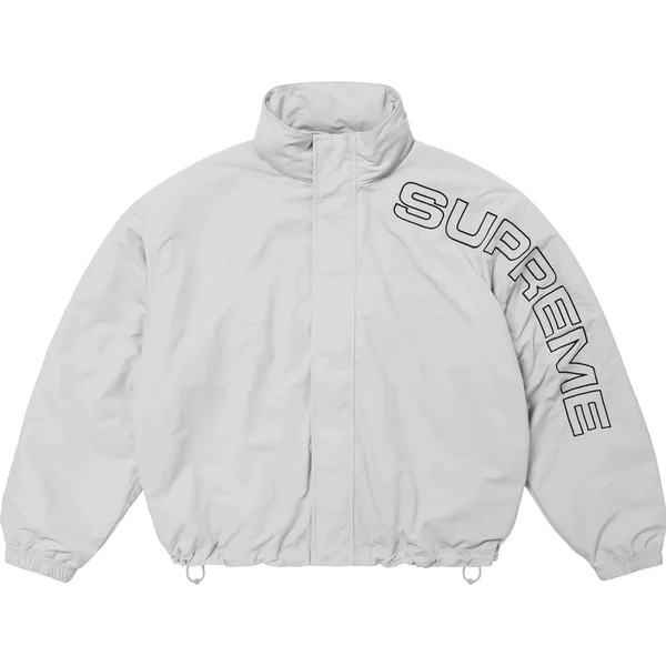 Supreme Spellout Embroidered Track Jacket - Grey (front)