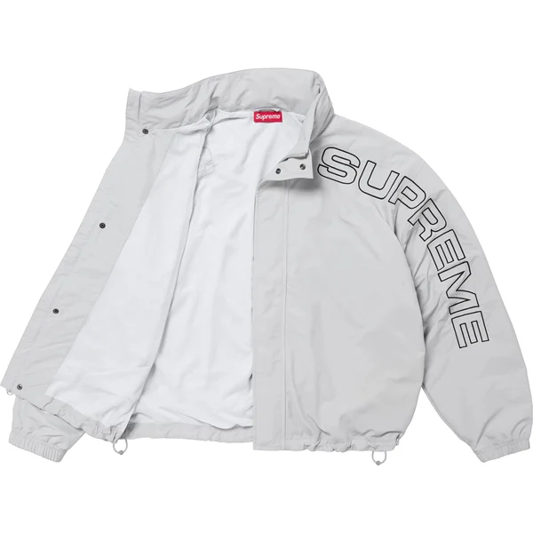 Supreme Spellout Embroidered Track Jacket - Grey (front)