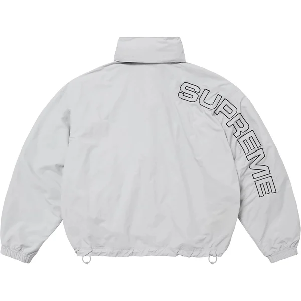 Supreme Spellout Embroidered Track Jacket - Grey (front)