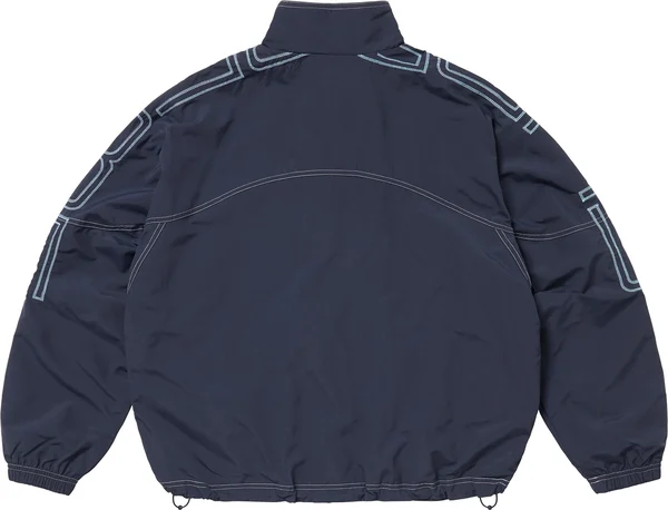 Supreme Spellout Embroidered Track Jacket - Navy (front)