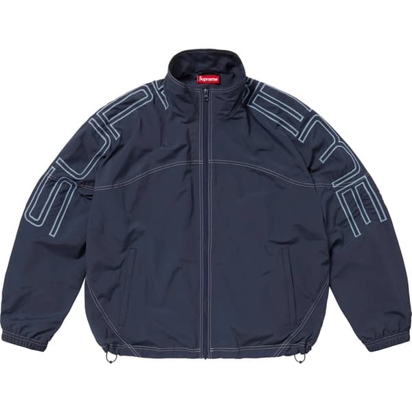 Supreme Spellout Embroidered Track Jacket - Navy (front)