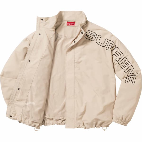 Supreme Spellout Embroidered Track Jacket - Sand (front)