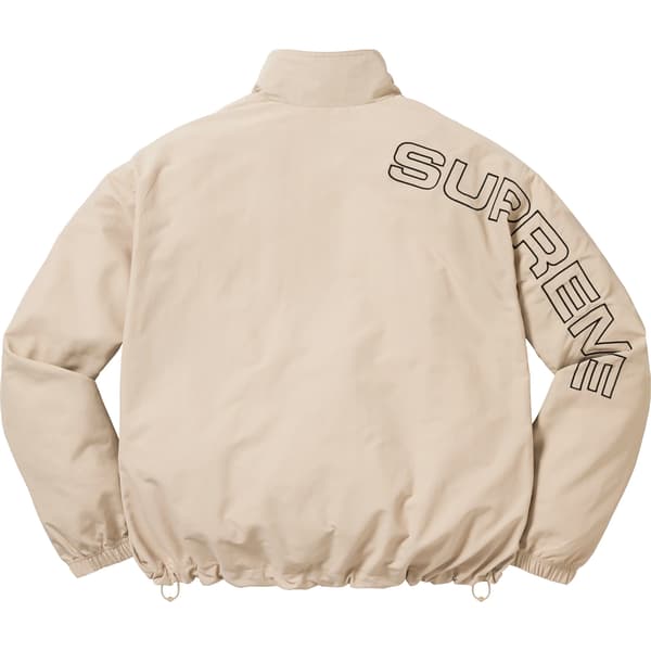 Supreme Spellout Embroidered Track Jacket - Sand (front)