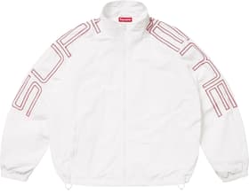 Supreme Spellout Embroidered Track Jacket White