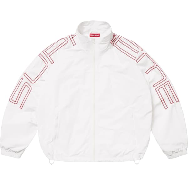 Supreme Spellout Embroidered Track Jacket - White (front)
