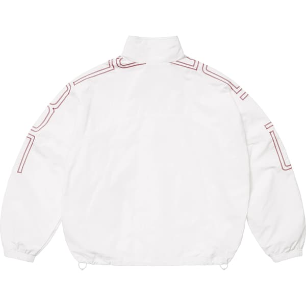 Supreme Spellout Embroidered Track Jacket - White (front)