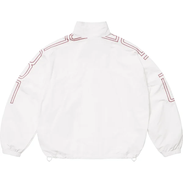 Supreme Spellout Embroidered Track Jacket - White (front)