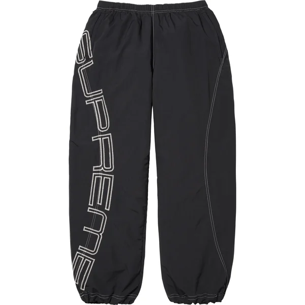 Supreme Spellout Embroidered Track Pant - Black (front)