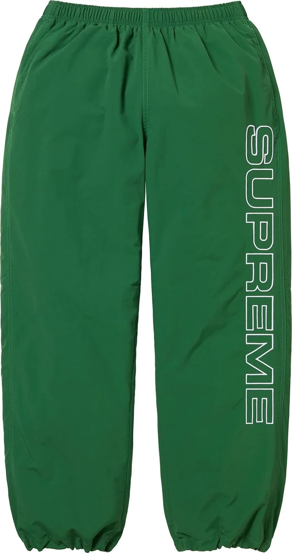 Supreme Spellout Embroidered Track Pant - Green (front)
