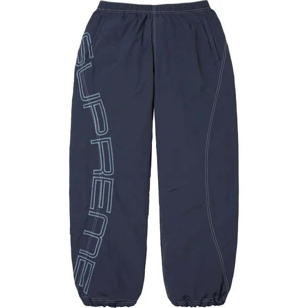 Supreme Spellout Embroidered Track Pant - Navy (front)