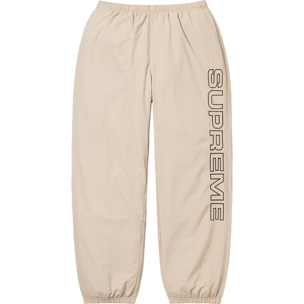 Supreme Spellout Embroidered Track Pant - Sand (front)